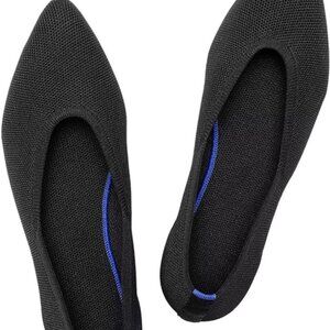 Frank Mully Women's Pointed Toe Ballet Flats - Knit - Black - Size 8.5